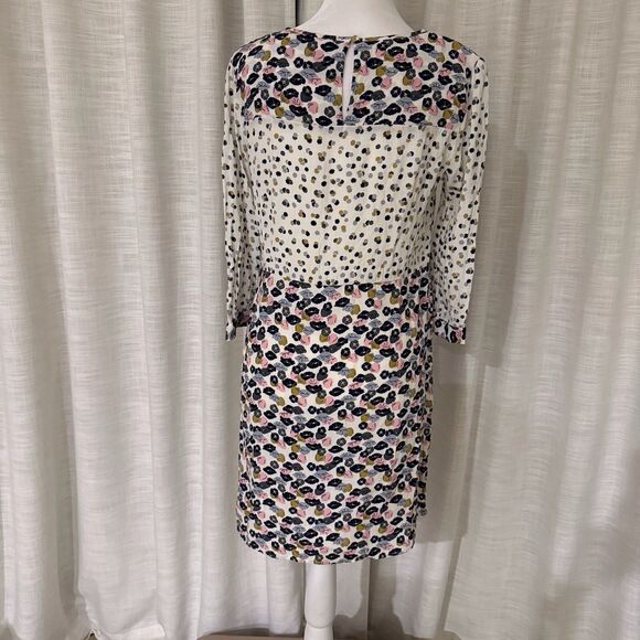 EUC‎ Boden Hopscotch Ivory Poppy Meadow Dress Size US 6R  Pink Navy - Picture 5 of 14